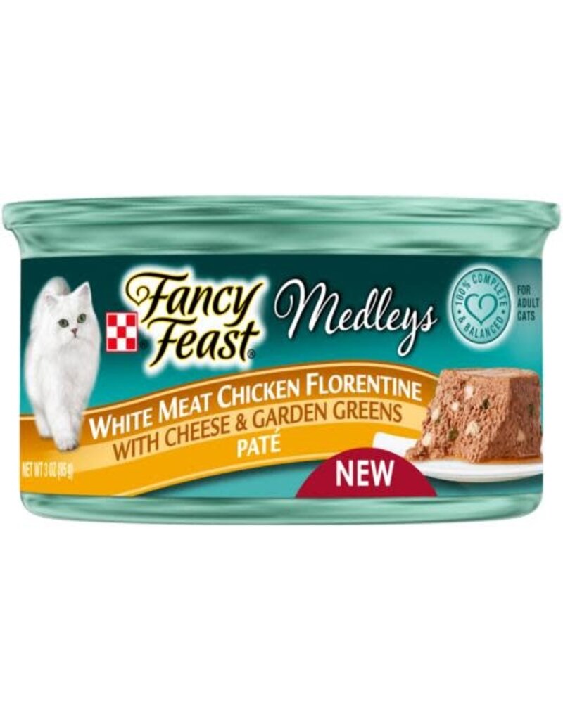 Fancy Feast Medley Chicken Florentine Cheese Greens Cat 3 oz