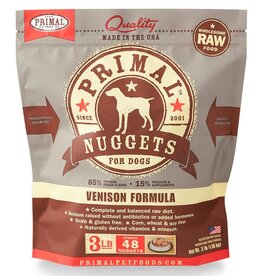 Primal Primal Frozen Raw Venison Formula Nuggets Dog Food 3LB