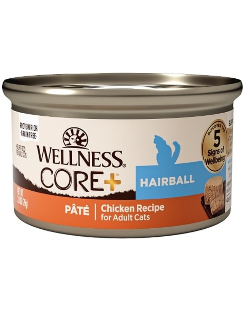 Wellness Wellness CORE+ Hairball Chicken Recipe Grain-Free Pate Canned Cat Food 2.8oz
