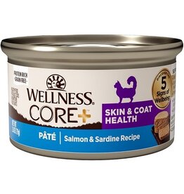 Wellness Wellness CORE+ Skin & Coat Salmon Sardine Grain-Free Pate Canned Cat Food 2.8oz