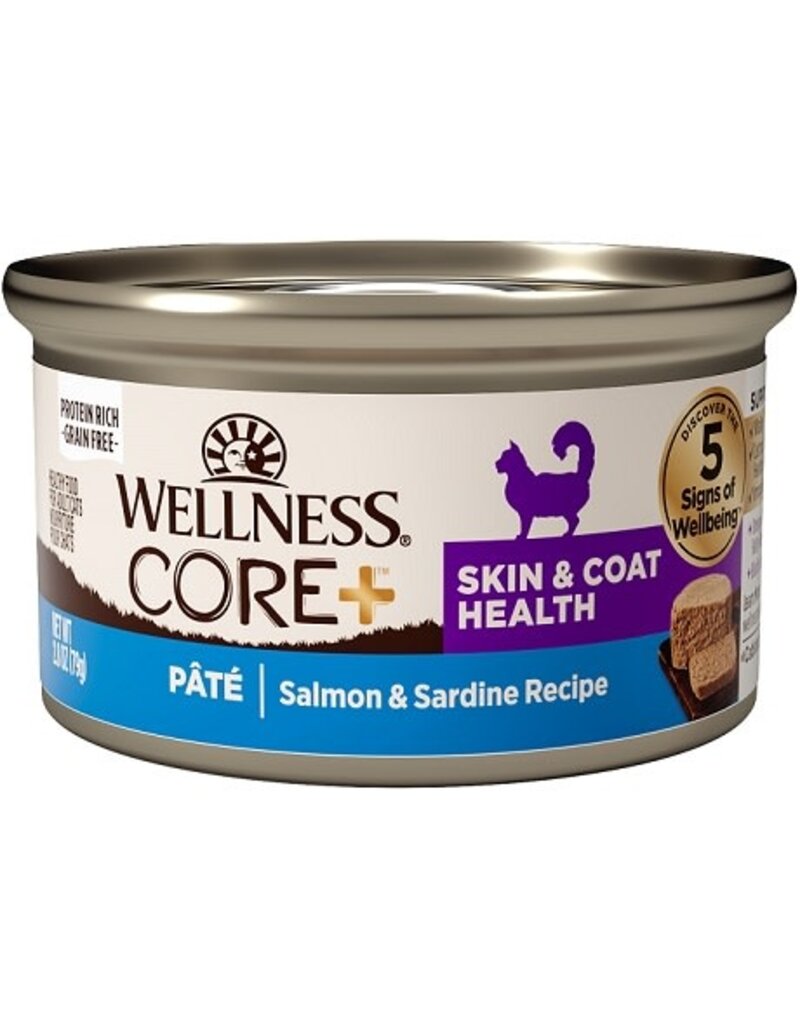 Wellness Wellness CORE+ Skin & Coat Salmon Sardine Grain-Free Pate Canned Cat Food 2.8oz