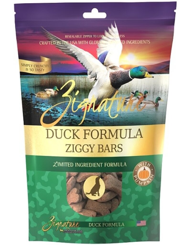 Zignature Zignature Ziggy Bars Duck Formula Treats for Dogs 12oz