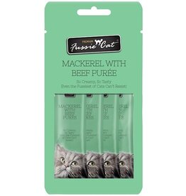 Fussie Cat Fussie Cat Puree 2oz/18 Mackerel Beef Cat