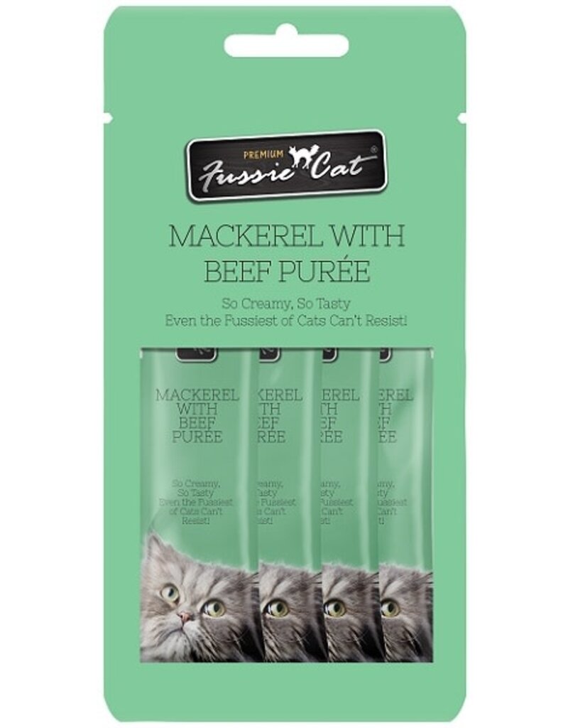 Fussie Cat Fussie Cat Puree 2oz/18 Mackerel Beef Cat