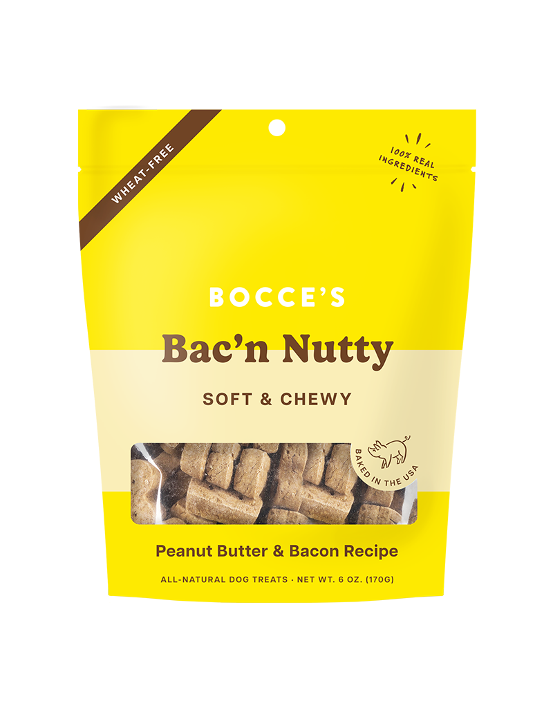 Bocce's Bakery Bocce's Bakery Bac'n Nutty Peanut Butter & Bacon Soft & Chewy Dog Treats 6oz
