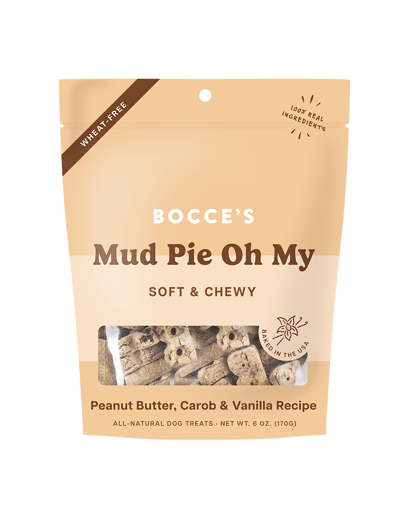 Bocce's Bakery Bocce's Bakery Mud Pie (Peanut Butter, Carob & Vanilla) Soft & Chewy Treats For Dogs 6oz