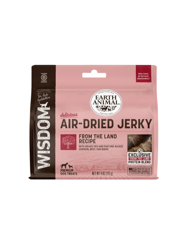 Earth Animal Earth Animal Wisdom From The Land (Venison, Beef & Bison) Air Dried Dog Treats 4oz