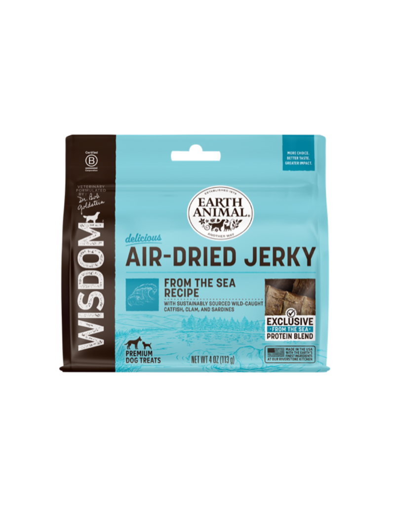 Earth Animal Wisdom From The Sea (Catfish, Clams & Sardines) Air Dried Dog Treats 4oz
