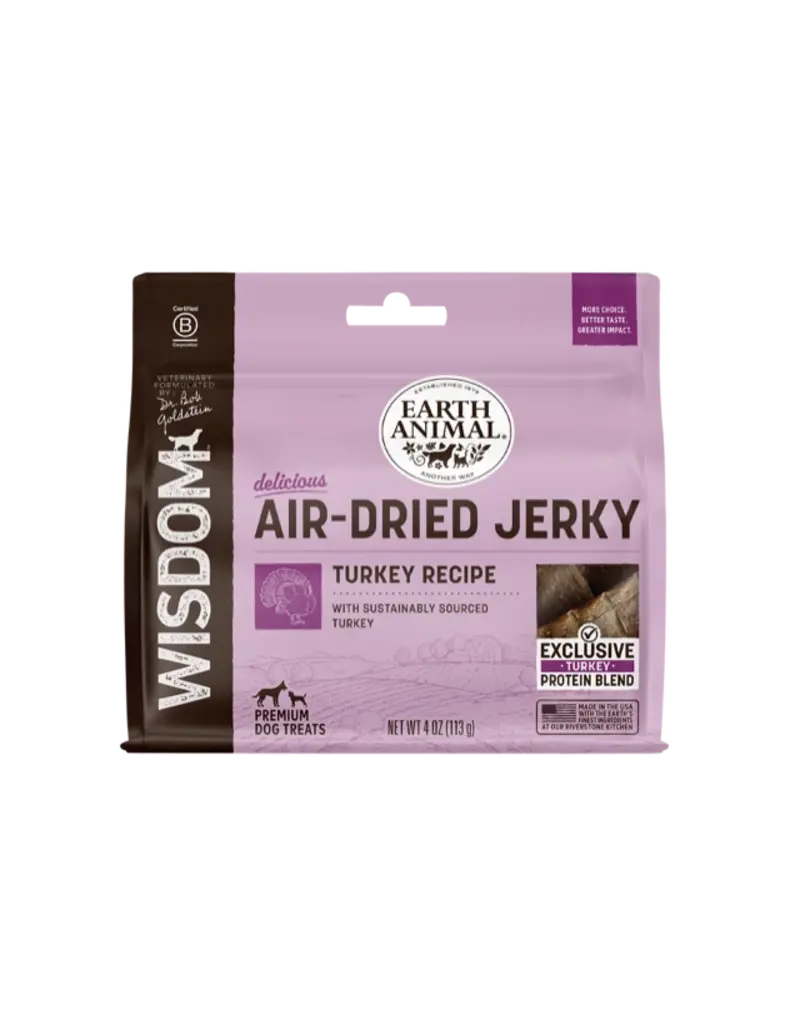 EARTH ANIMAL DOG WISDOM AIR-DRIED JERKY TURKEY 4OZ