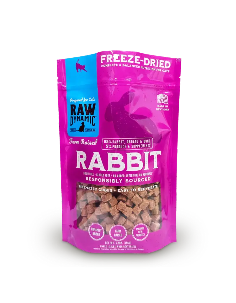 Raw Dynamic Raw Dynamic Freeze Dried Raw Rabbit Recipe Cat Food 5.5oz