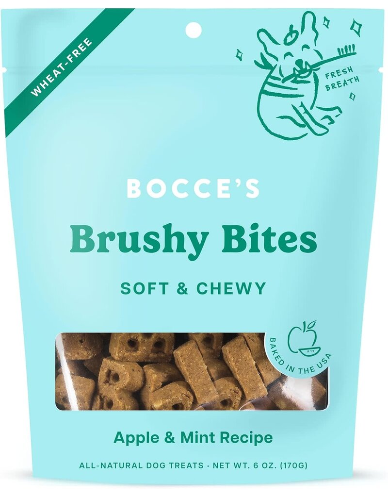 Bocce's Bakery Bocce's Bakery Brushy Bites Apple & Mint Soft & Chewy Dog Treats 6oz