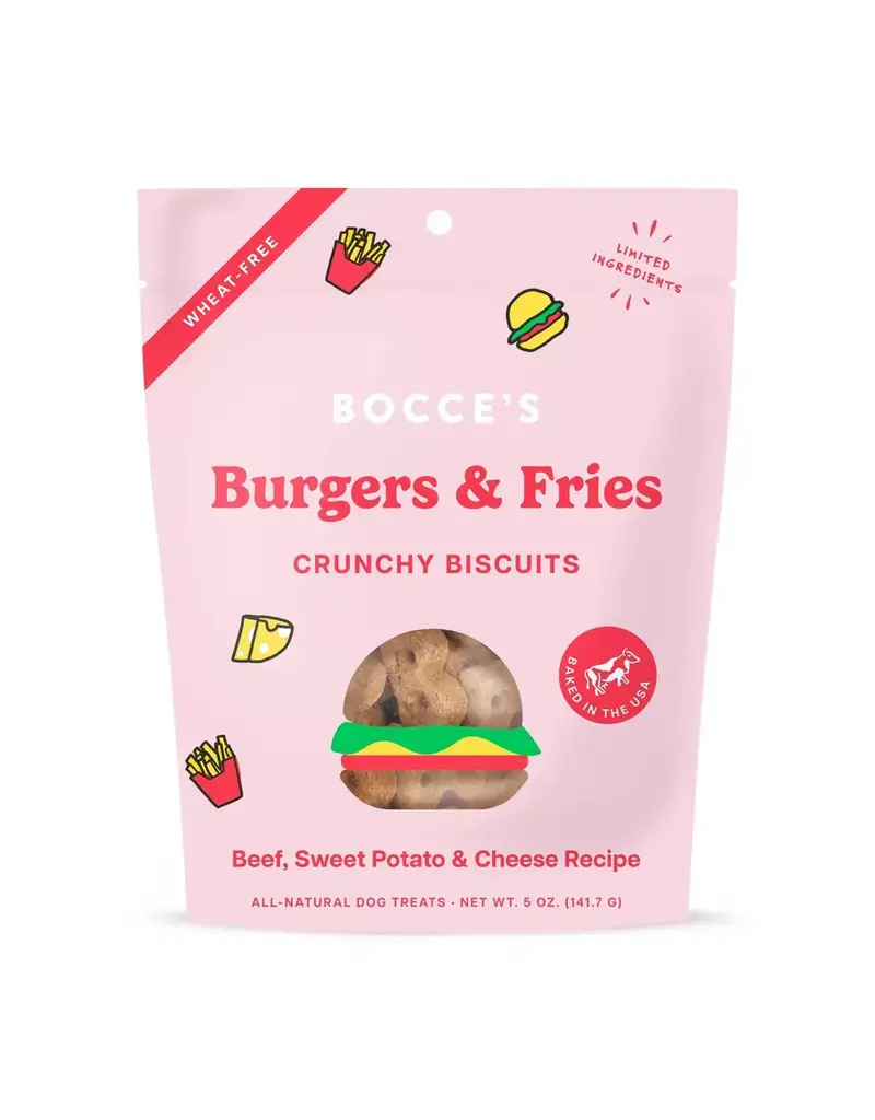 Bocce's Bakery Bocce's Bakery Burgers & Fries Crunchy Biscuits For Dogs 5oz