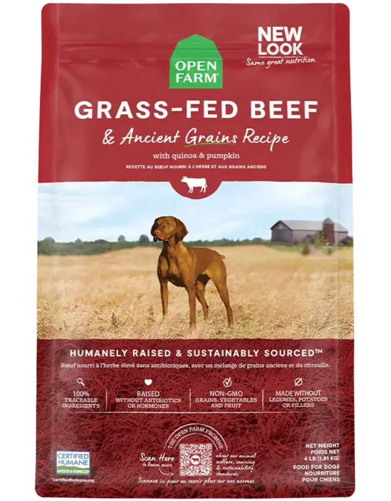 Open Farm Open Farm Grass Fed Beef & Ancient Grains Dog Food 22LB