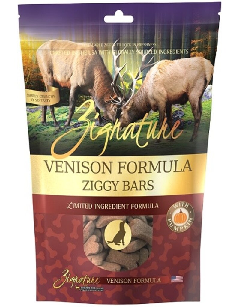 Zignature Zignature Ziggy Bars Venison Formula Treats for Dogs 12oz