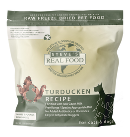 Steve's Real Food Freeze Dried Raw Turducken Nuggets For Dogs & Cats 1.25LB
