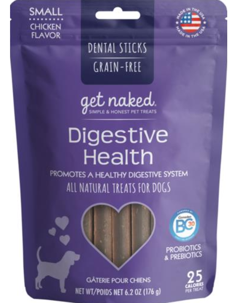 Get Naked Digestive Health Dental Chew Sticks Small Dog Treats 6.2 oz