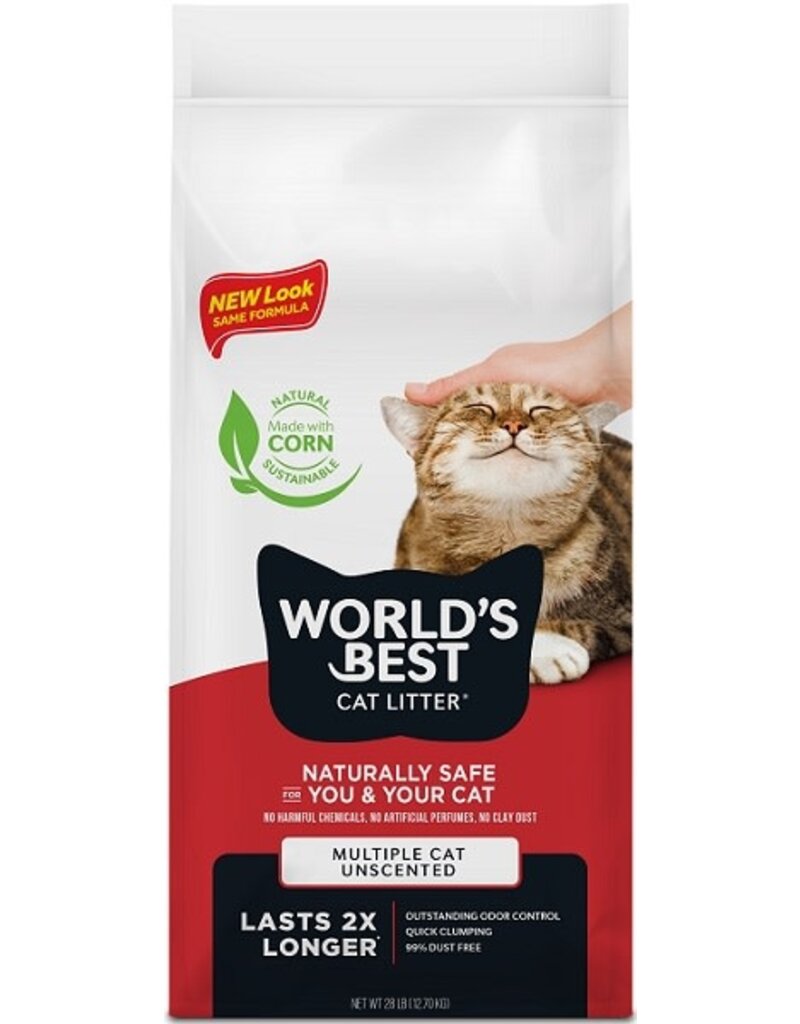Worlds Best Cat Litter World's Best Red Unscented Multi-Cat Clumping Litter 28LB