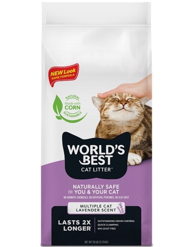 Worlds Best Cat Litter World's Best Purple Multi-Cat Lavender Scented Clumping Cat Litter 28LB