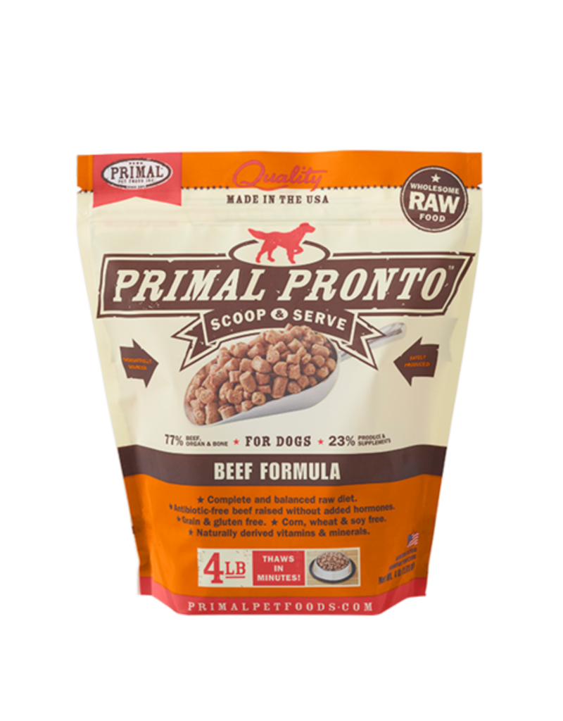Primal Primal Pronto Frozen Raw Beef Formula Dog Food 4LB