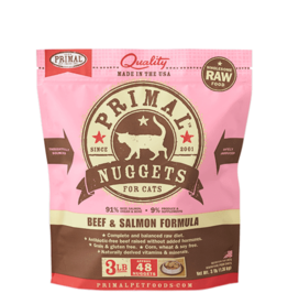 Primal Primal Beef & Salmon Formula Nuggets Grain-Free Raw Frozen Cat Food 3 LB