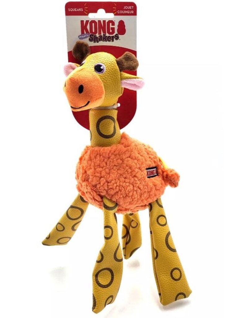 Kong Kong Floofs Shakers Giraffe Dog Toy Yellow Medium