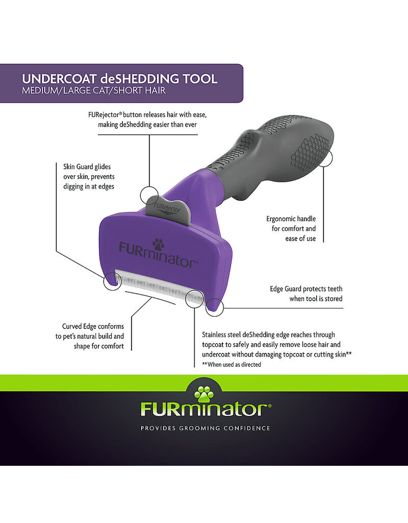 Furminator Furminator Short Hair Deshedding Tool For Cats Large