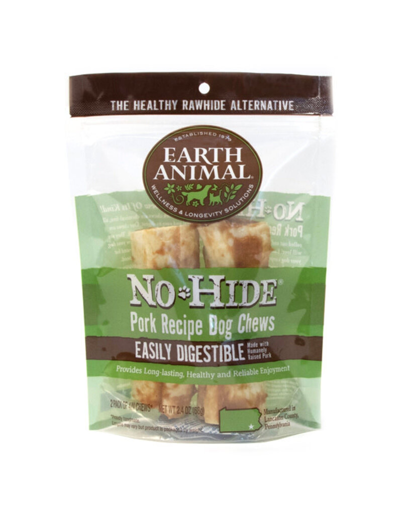 Earth Animal Earth Animal No-Hide Pork Rolls For Dogs 4" 2 Pack
