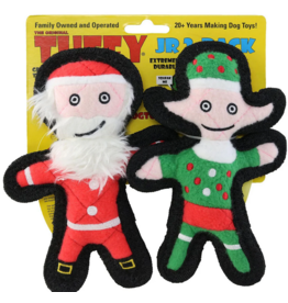 Tuffy's VIP Tuffy Jr Holiday Elf & Santa 2 Pack Dog Toys
