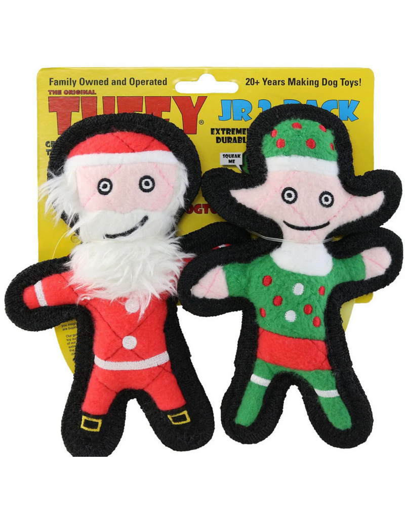Tuffy's VIP Tuffy Jr Holiday Elf & Santa 2 Pack Dog Toys