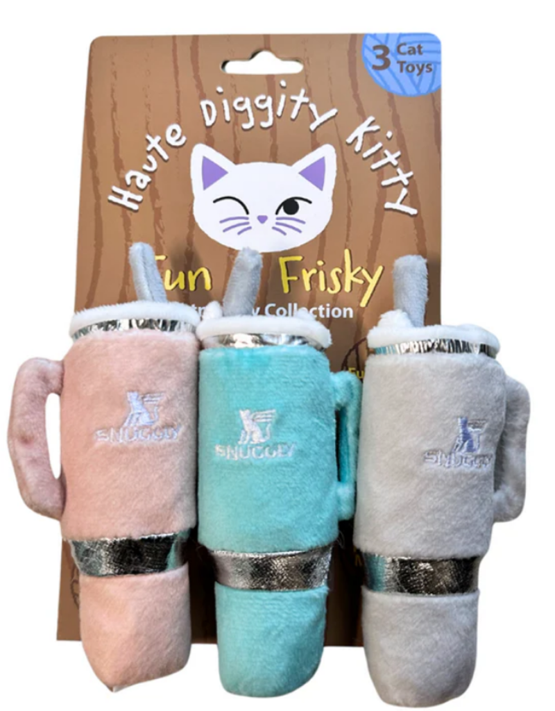 Haute Diggity Dog Snuggly Cup 3-Pack Cat Toy