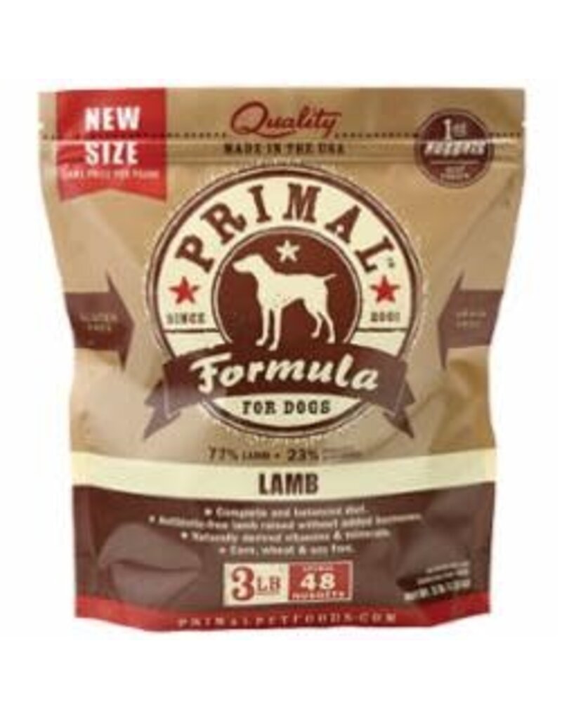 Primal Primal Frozen Raw Lamb Formula Nuggets Dog Food 3LB