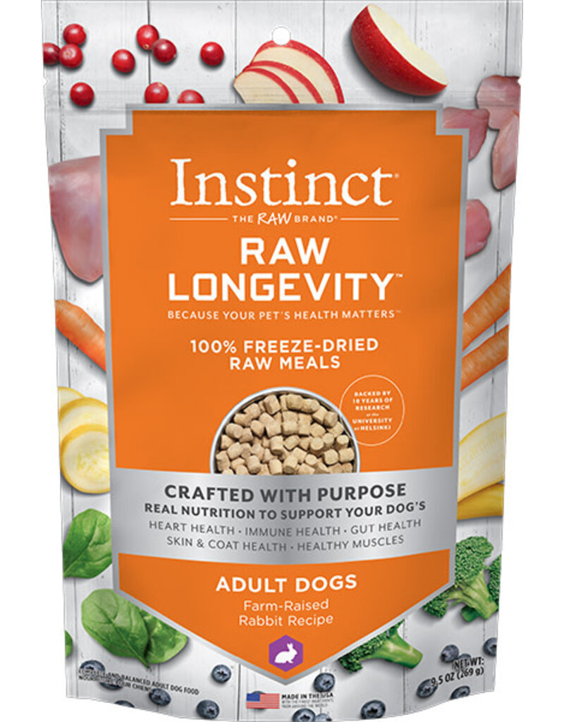 instinct NV RAW LONGVTY D FZD MEALS 9.5oz/8 RABBIT