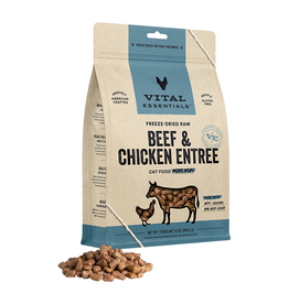 Vital Essentials Vital Essentials Freeze Dried  Mini Beef & Chicken Nibs Cat Food 12oz