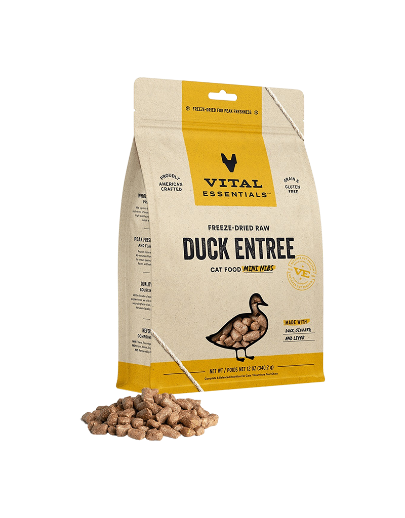 Vital Essentials Vital Essentials Freeze-Dried Mini Duck Nibs Cat Food 12oz