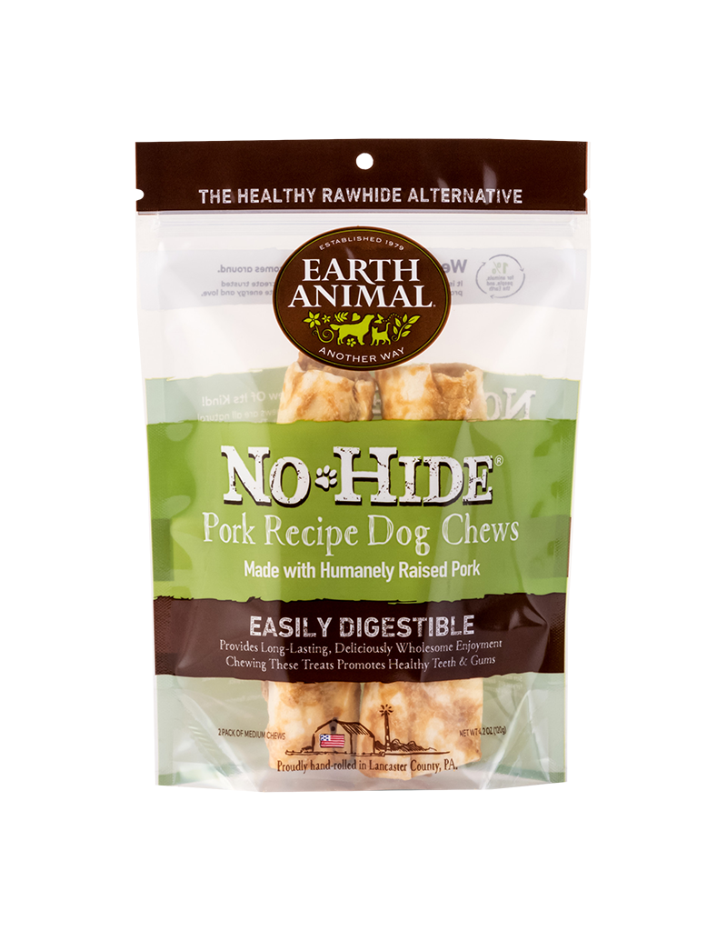 Earth Animal Earth Animal No-Hide Pork Rolls For Dogs 7" 2 Pack