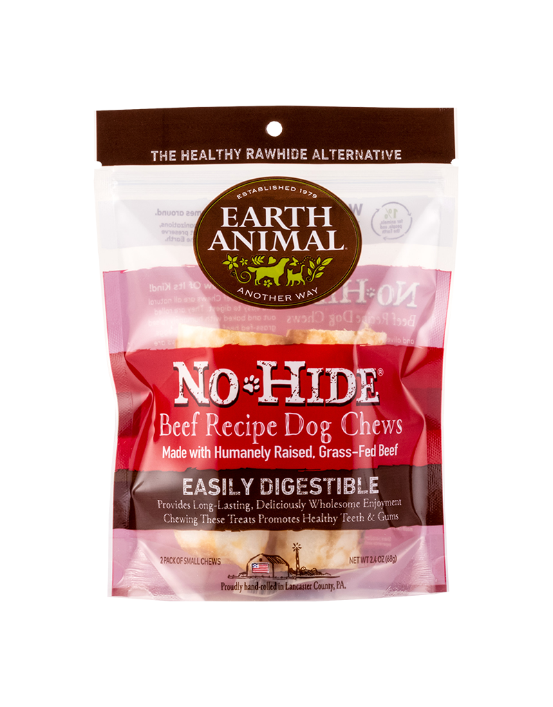 Earth Animal Earth Animal No-Hide Beef Rolls For Dogs 4" 2 Pack