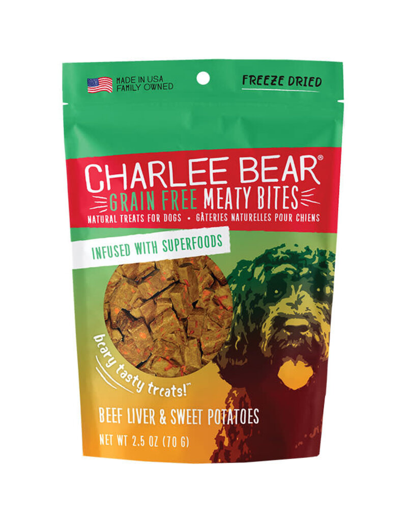 Charlee Bear Charlee Bear Grain Free Meaty Bites Beef Liver & Sweet Potato Dog Treats 2.5oz