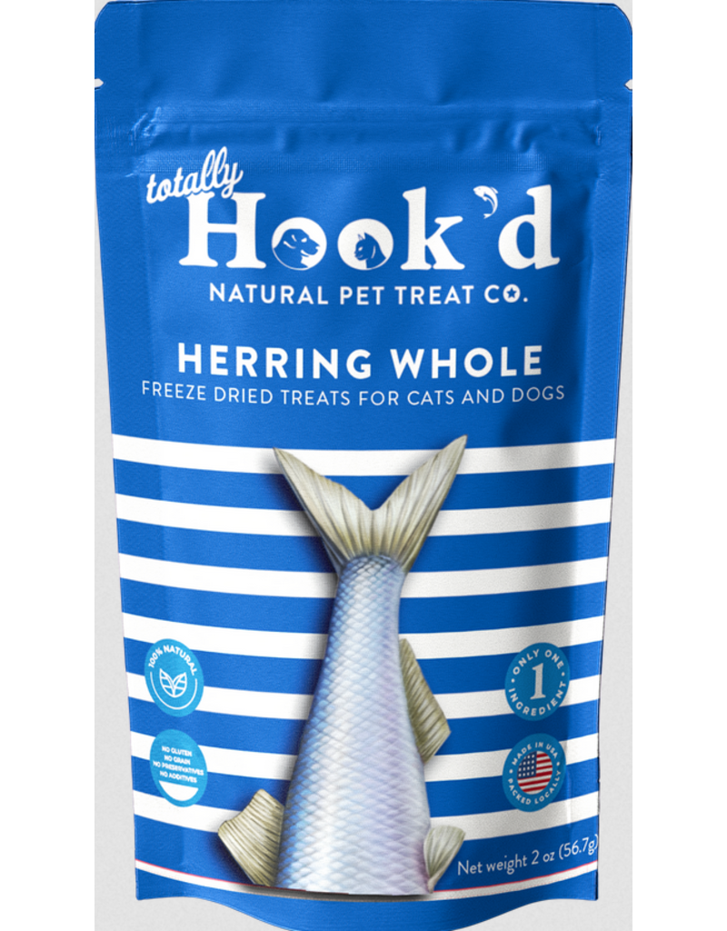 Totally Hook'd Whole Freeze Dried Herring For Cats & Dogs 2oz