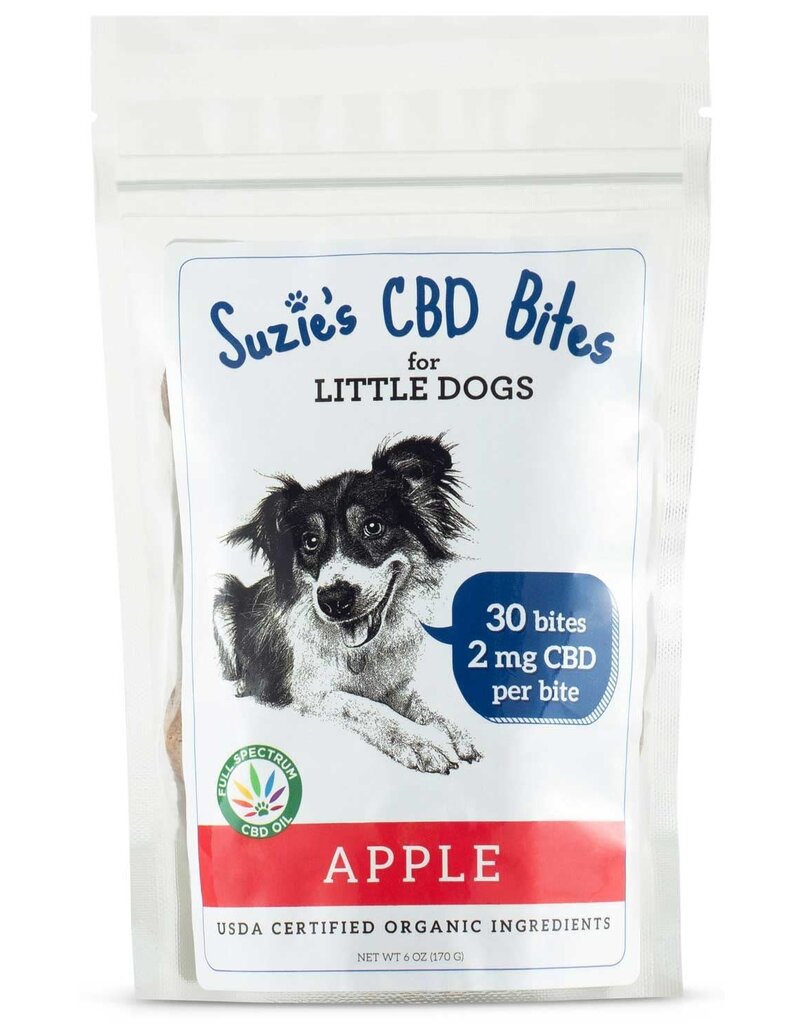 Suzie's CBD Bites Apple Recipe For Little Dogs 2mg 30 Count