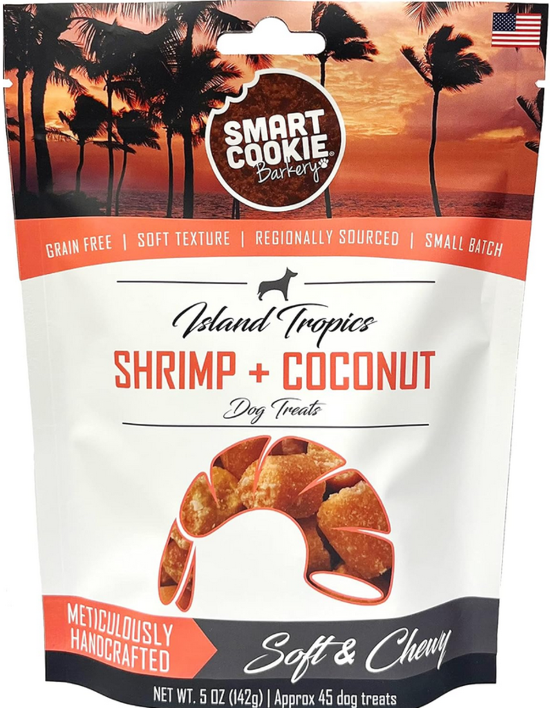 Smart Cookie Island Tropics: Shrimp + Coconut Dog Treats 5oz