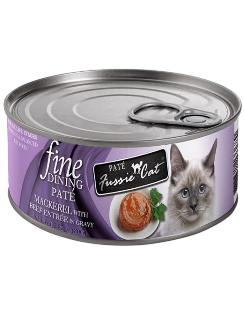 Fussie Cat Fussie Cat Fine Dinning Pate Mackerel & Beef Entree In Gravy Canned Cat Food 2.82oz