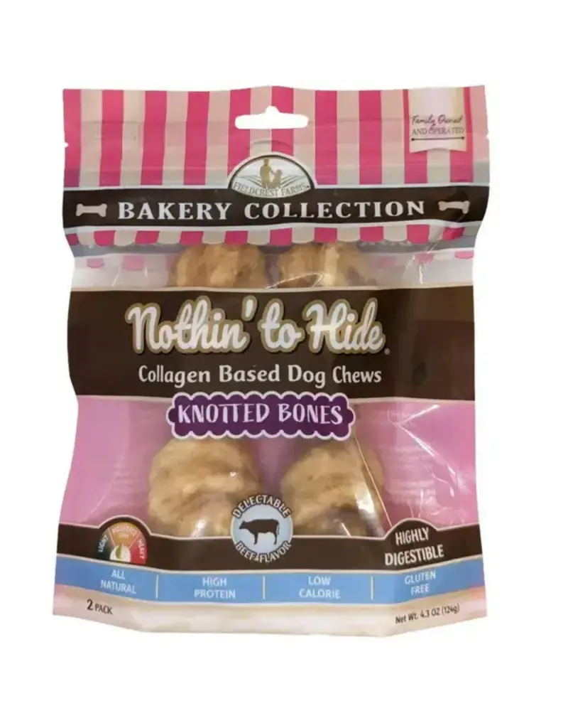 Ethical Nothin' to Hide Bakery Collection Knotted Bone Beef Dog Treat 6" 2 pack