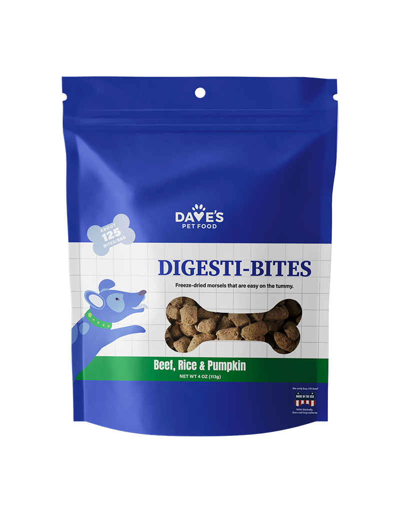 Daves Pet Food Dave's Pet Food Digesti-Bites Beef, Rice & Pumpkin Freeze Dried Dog Treats 4oz