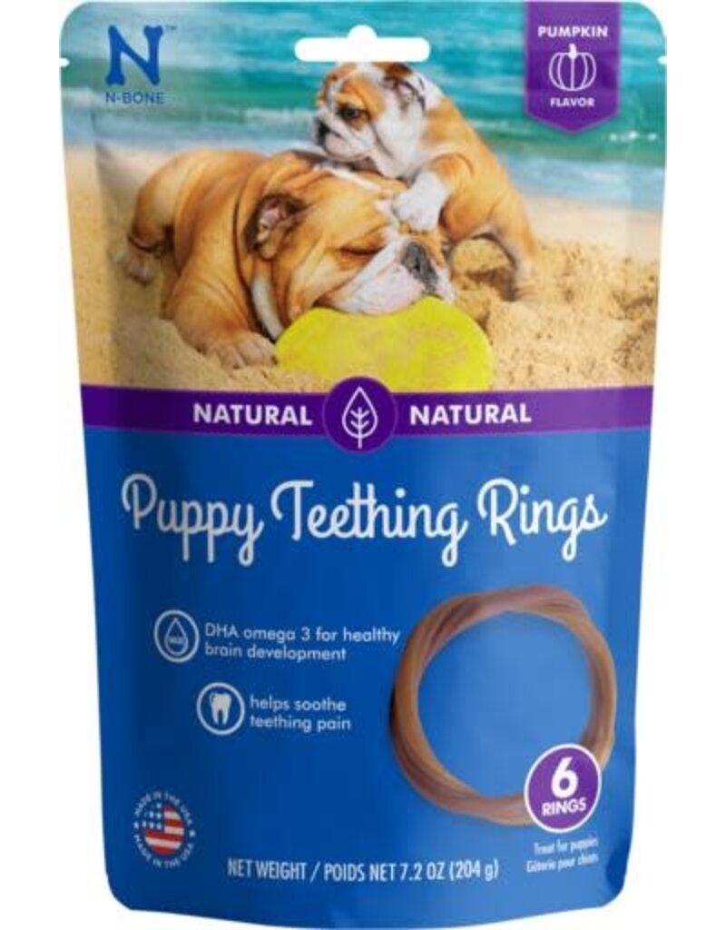 N-Bone N-BONE PUPPY TEETH RING-PUMPKN, 6.12 OZ 6PACK