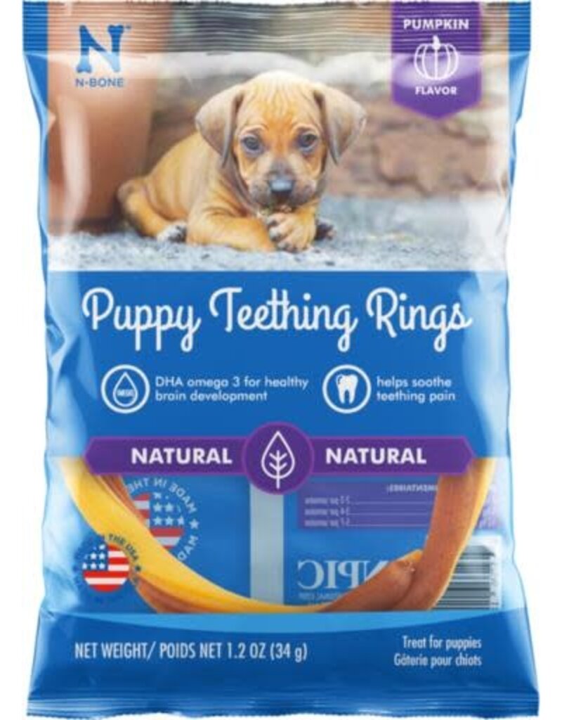 N-Bone N-BONE PUPPY TEETH RING PUMPKIN, 1.2 OZ SINGLE
