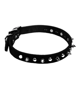 Circle T Oak-Tanned Leather Spiked Dog Collar