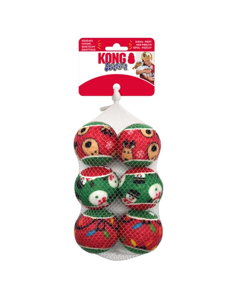 Kong Kong Holiday Squeakair Balls 6-Pck Md