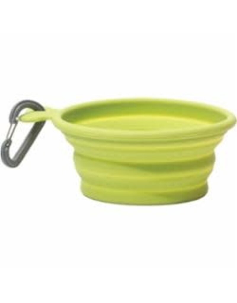 Messy Mutts Messy Mutts Bowl Silicone Collapsible Medium Green 3 Cup