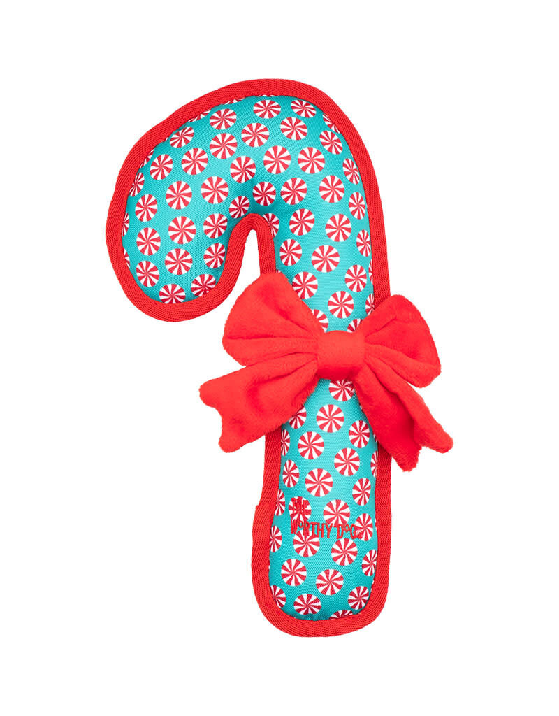 The Worthy Dog The Worthy Dog Large Candy Cane Holiday Dog Toy