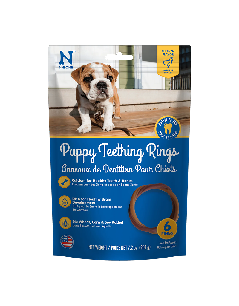 N-Bone N-BONE PUPPY TEETH RING-CHICKN, 6.12 OZ 6/PACK